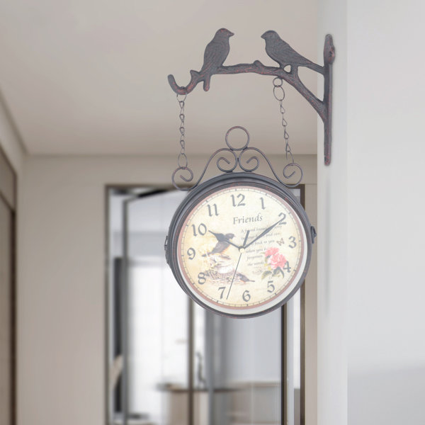 Red Barrel Studio® 16.92"H Retro Hanging Wall Clock Double Sided Home